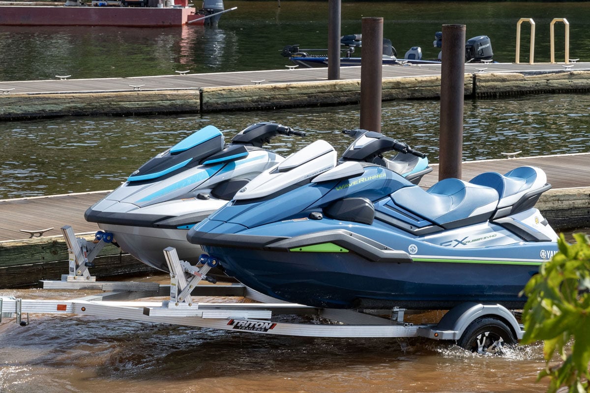 Triton LT Series Double Trailer With Watercraft Being Pulled Out Of Water