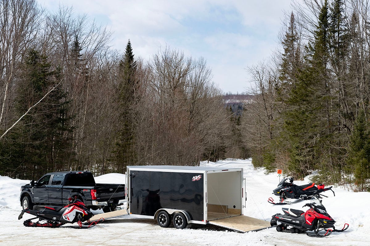 Triton NXT Trailers In A Snowmobile Park And Ride